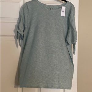 NWT Loft Green Stripe Tee Size L